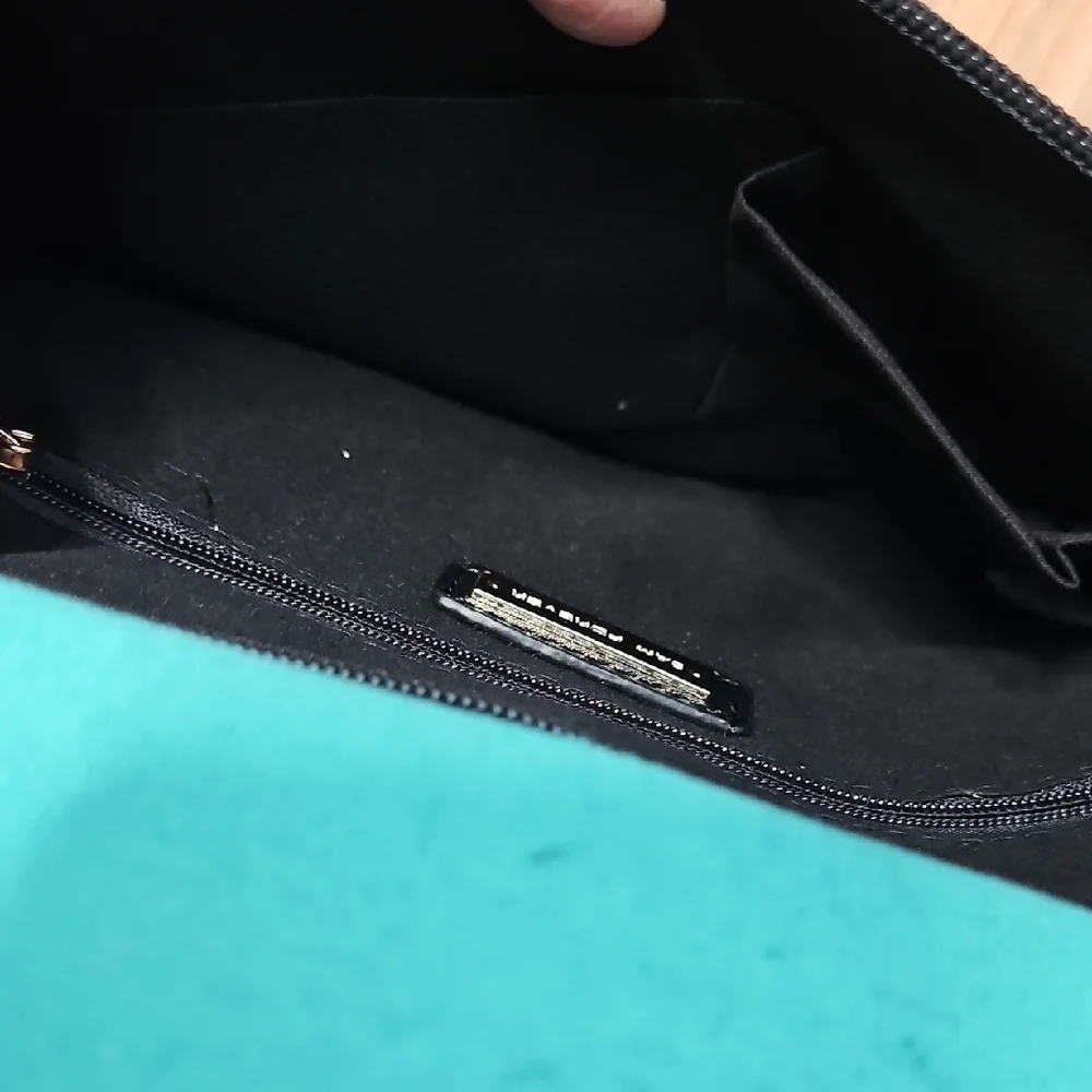 3AM Forever Women's Envelope Black Beaded Clutch with Multicolor Embroiderey